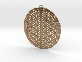 Flower of Life Pendant in Natural Brass