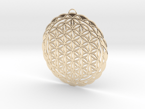 Flower of Life Pendant in 14k Gold Plated Brass