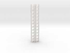 Extension Ladder 12Ft 1-87 HO Scale (2PK) in White Natural Versatile Plastic