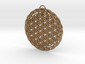 Flower of Life Pendant 2 in Natural Brass