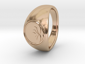 Ø0.666 inch/Ø16.92 mm Lotus Ring in 14k Rose Gold Plated Brass