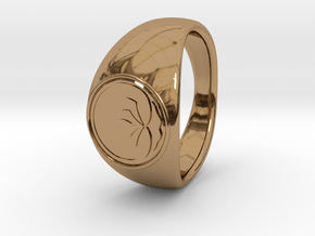 Ø0.666 inch/Ø16.92 mm Lotus Ring in Polished Brass