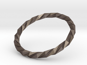 Twistium - Bracelet P=170mm Color in Polished Bronzed Silver Steel