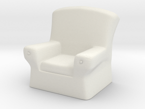 28mm scale Arm Chair  in White Natural Versatile Plastic