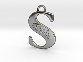 Sarah Capital Letter in Fine Detail Polished Silver