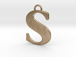 Sarah Capital Letter in Polished Gold Steel