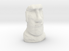 N Gauge Moai Head (Easter Island head) in White Natural Versatile Plastic