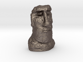 N Gauge Moai Head (Easter Island head) in Polished Bronzed Silver Steel