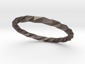Twistium - Bracelet P=210mm Color in Polished Bronzed Silver Steel