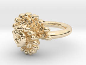 Golden Spiral Ring UK Size M in 14K Yellow Gold