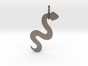 Silver Serpent Pendant in Polished Bronzed Silver Steel
