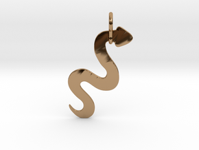 Silver Serpent Pendant in Polished Brass