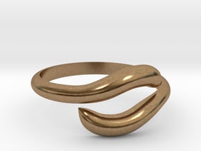 Resizable Ring Wave  in Natural Brass