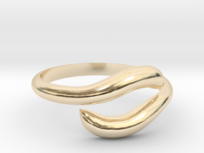 Resizable Ring Wave  in 14K Yellow Gold