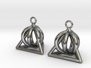  Pyramid triangle earrings serie 3 type 2 in Polished Silver