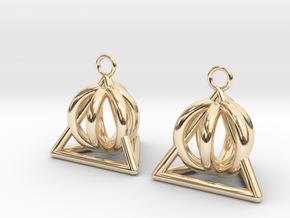  Pyramid triangle earrings serie 3 type 2 in 14K Yellow Gold