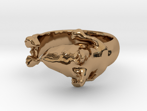 Bull Terrier Dog ring in Polished Brass