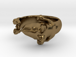 Bull Terrier Dog ring in Polished Bronze