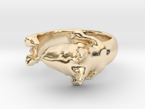 Bull Terrier Dog ring in 14K Yellow Gold