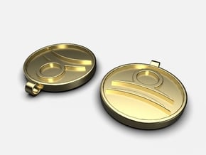 Zodiac KeyChain Medallion-LIBRA in Polished Gold Steel