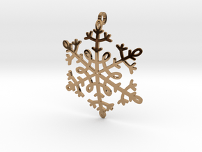 Snowflake Pendant or ornament in Polished Brass