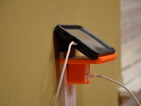 The Phelf (Phone Charging Shelf) in Orange Processed Versatile Plastic