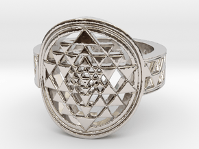 New Design Sri Yantra Ring Size 9 in Platinum