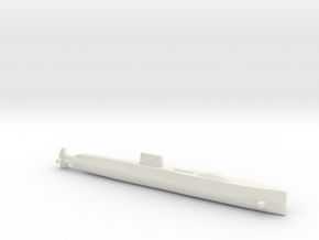 USS Halibut, Full Hull, 1/1800 in White Natural Versatile Plastic