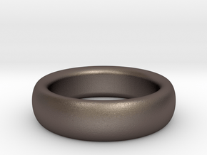 Plain Ring flat inside size11 w 7mm  t 3.2mm  in Polished Bronzed Silver Steel