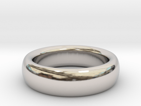 Plain Ring flat inside size11 w 7mm  t 3.2mm  in Rhodium Plated Brass