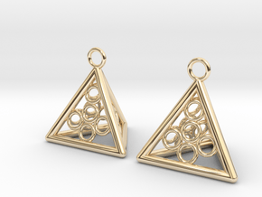  Pyramid triangle earrings serie 3 type 5 in 14K Yellow Gold