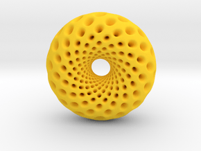 0520 F(u,v) Holed Clifford Torus (d=5.8cm) in Yellow Processed Versatile Plastic