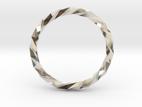 Twistium - Bracelet P=230mm in Rhodium Plated Brass