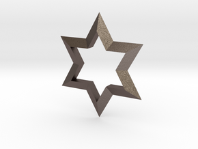 Star in Polished Bronzed Silver Steel