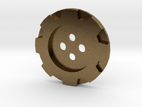 Steampunk Simple Gear Jacket Button (32 Lignes) in Natural Bronze