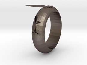 Arrowhead Ring in Polished Bronzed Silver Steel