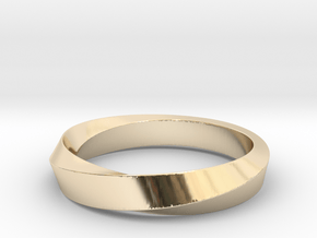 Mobius Narrow Ring I (Size 6) in 14k Gold Plated Brass