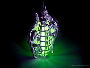 Tritium vial* holder with reptiles. *Not included. in Natural Silver
