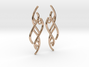 S-Curve Earrings in 14k Rose Gold Plated Brass