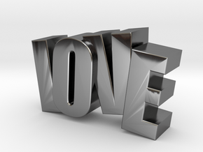 LOVE in motion in Fine Detail Polished Silver