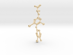 Triiodothyronine Liothyronine  Thyroid Hormone (T3 in 14k Gold Plated Brass