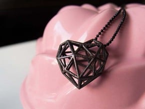 Metal Heart pendant in Matte Black Steel