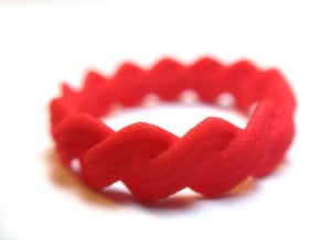 Turk's Head Knot Ring 2 Part X 13 Bight - Size 6.2 in Red Processed Versatile Plastic