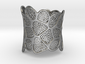 Double Voronoi Bracelet (v2) in Polished Silver