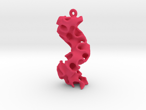 Coral Pendant (Earrings) in Pink Processed Versatile Plastic