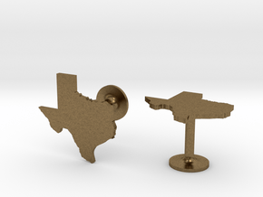 Cufflinks - Choose Any State (Texas) in Natural Bronze