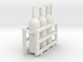 Welding & Gas High Pressure Cylinders In Rack 1-87 in White Natural Versatile Plastic