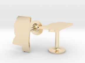 Mississippi State Cufflinks in 14k Gold Plated Brass