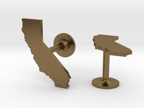 California State Cufflinks in Natural Bronze