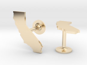 California State Cufflinks in 14k Gold Plated Brass